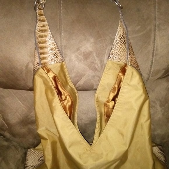 Heart Moon Star snake trim nylon purse - Picture 2 of 4